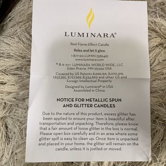 Luminara Red Glitter 7” Red Pillar Flameless Indoor Candle With Remote - Picture 14 of 17